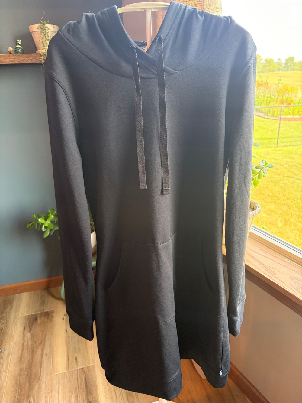 Fabletics Black Hooded Yukon Dress